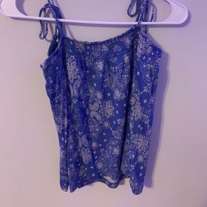 aeropostale blue tank top with tie strings